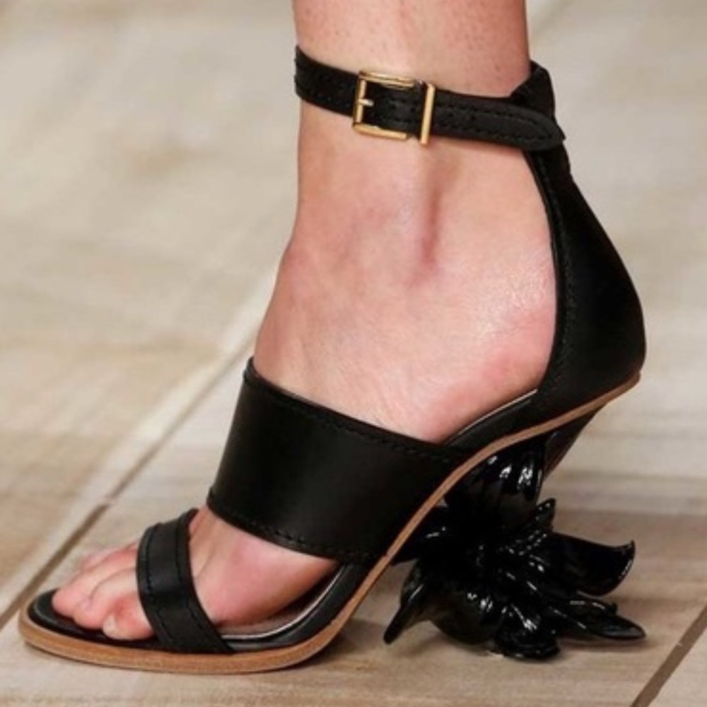Alexander McQueen Flower Wedge Sandal